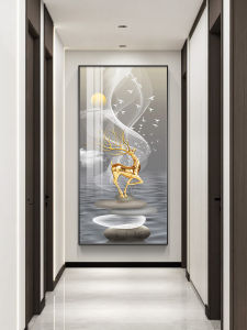 Accessible Luxury Entrance Painting Fantasy Generous and Upscale Corridor and Aisle Painting Entrance Door Vertical Mural