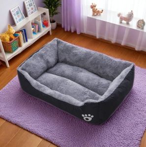 Black Dog Bed Plush Sleeping Bed for Large Medium and Small Dogs Non-Slip and Bite-Resistant Pet Sleeping Mat