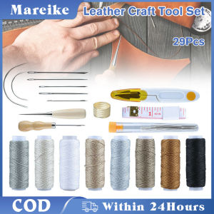 29Pcs/Set Leather Craft Tool Set: DIY Sewing Accessories & Leather Hand Sewing Needles