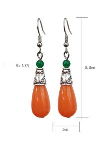 Original Design Orange Waterdrop Butterfly Long Earrings Womens Fashion Jewelry Drop Earrings Fresh out Ethnic Style Mixed Material