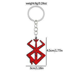 Bandai | Anime Berserk Sword Keychain Black Swordsman MetalRed Skull Keyrings