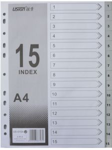 Gray PP Classification Paper US-015A 15 Pages Plastic Index Cards Digital A4 Business Supplies Stationery Educational Culture