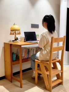 Bamboo Computer Table Study Desk Home Office Desktop Working With shelf
