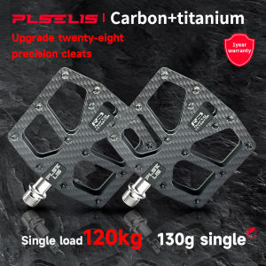 PLSELIS Carbon Fiber Bicycle Pedal 100*90mm 130g Carbon Fiber Mountain Bike Pedal Triathlon Road Bike Accessories