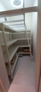 Loft bed with shelf customize singapore for helper room/store room/bomb shelter