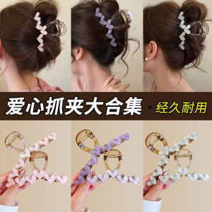 กิ๊บติดผมรูปหัวใจระดับไฮเอนด์สำหรับผู้หญิง ฤดูร้อน 2025 ใหม่ กิ๊บติดผมสไตล์ใหม่ ทรงผมด้านหลังศีรษะ ทรงปลาฉลาม ประดับผม ทรงกิ๊บติดผม