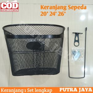 Keranjang Sepeda Besi Hitam Ukuran 20 24 dan 26 Murah