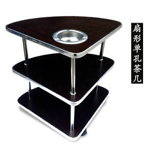 Mahjong Table Side Tea Table Teaware Shelf Chess and Card Room Tea House Supporting Moving Wheels Tea Table Triangle Fan-Shaped Side Table