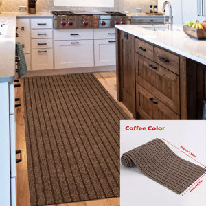 DIY Solid Color Striped Kitchen Door Mat Floor Mat Room Decoration Self-adhesive Non-slip Carpet Home Decor Hallway Rug Entrance