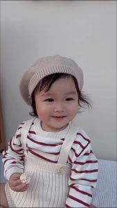 Baby Beret Hat / Baby Korean Hat / Topi Beret Bayi / Pelukis Topi Anak Topi Musim Dingin