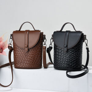 Fashionable Soft Leather Vertical Mobile Phone Bag Womens Mini Handbag Crossbody Bag Trendy Single Shoulder Bag for Youth