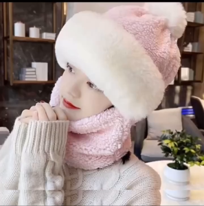 Mũ Len Nữ Trùm Đầu Mùa Đông Siêu Ấm Nón Len Nữ Kèm Khăn Quàng Cổ Phong Cách Trẻ Trung Năng Động  Phụ Kiện Thời Trang