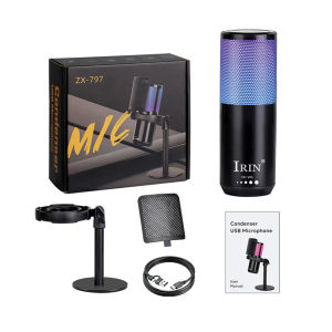 IRIN | ZX-779 Condenser Microphone Professional Streaming Microphone Smart Noise Reduction for Gaming Streaming Podcast Recording