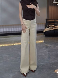 Fall 2024 High Waist Wide Leg Jeans Slimming Design Sensation Korean Style Commute Rectangular  Shape Sandal Shape Pear Shape