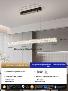 PARSA | Sleek Luxury Linear Creative Dining Room Chandelier