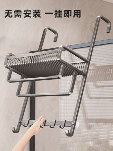 ตู้ครัวเรือนแบบไม่ต้องเจาะชั้นวางผ้าขนหนูในห้องน้ำ เรือพยาบาล ประตูกระจก ตู้ส้วม ติดตั้งบนผนัง วัสดุอะลูมิเนียมอวกาศ