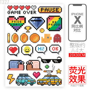 Cute Cartoon Pixel Style Cat Decal Sticker for Car Motorcycle Electric Vehicle Body Decoration Scratch Paper Flower