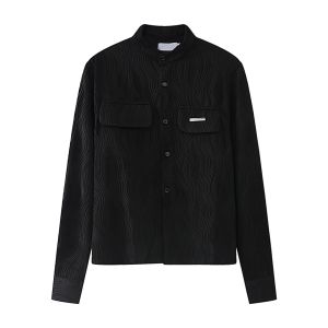 Yudonglin/K-style Velvet Shirt Mens Loose Leisure All-Matching Lazy and Simple Long Sleeves Short Temperamental Outwear