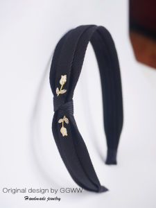 Original GGWW Black Tulip Hairband Hepburn Style Hair Accessories Elegant Versatile Pressed Hair Decorations High-End Feeling