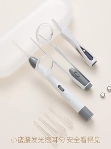 Dụng Cụ Vệ Sinh Tai Có Đèn led Bằng Silicon Mềm Cho Bé，Bộ dụng cụ lấy ráy tai cao cấp an toànCó Thể Dùng Làm Quà Tặng