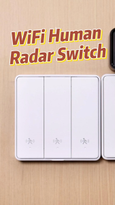 SMATRUL Tuya WIfi Smart Switch Radar Induction Motion Sensor EU Wall Light Push Button Switch No Neutral &Neutral Switch 110-250v With Timing App Voice Control