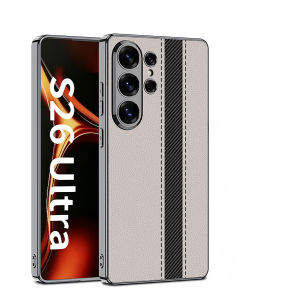 szhaiyu | Electroplated Leather Phone Case for Samsung Galaxy S26 Ultra Shockproof Precision Hole Full Package Hard Cover Galaxy S26 Ultra