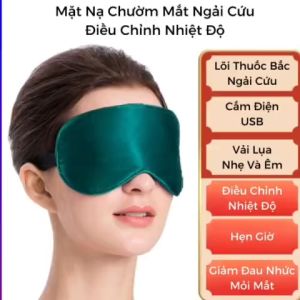 Túi chườm mắt thảo dược 4 lớp cắm điện giảm mỏi mắt và nếp nhăn | Mặt nạ chườm mắt điện ngải cứu