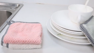 Absorbent Microfiber Kitchen Hangable Dish Cloth Cleaning Kitchen Towel Tools