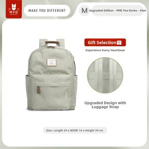 MYD | Black Lightweight Large Capacity Travel Backpack for Students
