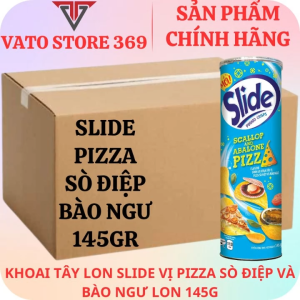 Bánh lát khoai tây SLIDE vị pizza sò điệp bào ngư lon 145g