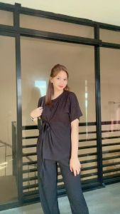 SC140 Adjustable Long Blouse and Wideleg Pants with Pockets Coords Set up to 2XL