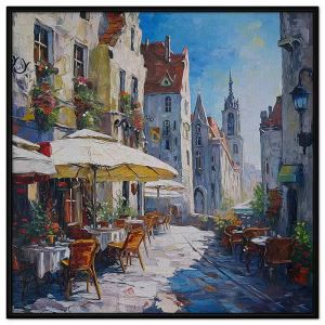 Tranh phong cảnh sơn dầu Thành phố châu âu. Tranh treo tường dán tường Canvas. CGI-312