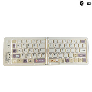 JOMAA Portable Folding Keyboard Bluetooth Wireless Keyboard 67 Keys Cute Fashionable Style Rechargeable Keyboard for For PC Laptop Android Tablet MAC IOS
