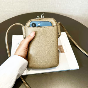 Lianghui Litchi Pattern Soft Leather Zipper Crossbody Bag Mini Mobile Phone Bag Daily Match Young Peoples Small Size PU Handbag