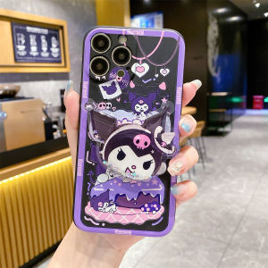 Kawaii Kuromi Cake Eating Crossbody Phone Case for Huawei Pura70 P60 P50 P40 P30 P20 pro Soft Protective Cover Cute Cartoon Design