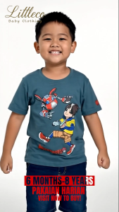 LittleCo (3) Boys Set – 100% Cotton T-Shirt with Elastic Waist Denim Shorts | Soft Breathable & Comfortable (6 Months – 8 Years Old)