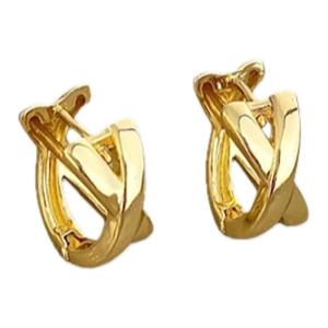 Srrmhyn Dongdaemun Ins Style Womens Earrings Gold And Silver Color Cross 3D Stereo Fashionable And Elegant Ear Jewelry