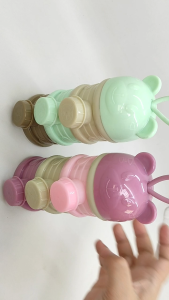 Mai Baby Wadah Tempat Susu Bubuk dan Cemilan Bayi 3 susun Bentuk Beruang Travel Serbaguna praktis