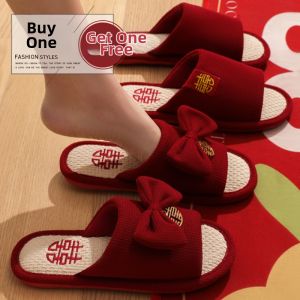 Wedding Red Couple Slippers