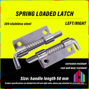 Homehub 304 Stainless Steel Loaded Hinge Spring Bolt Barrel Latch Hardware for Cabinet Door