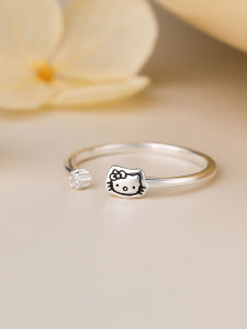 OUGUI | Sterling Silver Adjustable Cute Unique Design Ring