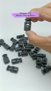 Stopper Botol Warna Hitam Diameter Lubang Tali 3 mm Untuk Stopper Tali Jaket Hoodie Dll Harga Per Pack isi 100 Pcs