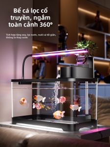 HUICHONG | Small Living Room Aquarium with Ancient Filtration and Oxygen Generator