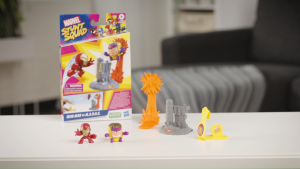 Marvel Stunt Squad Iron Man vs. M.O.D.O.K. Playset 1.5-Inch Super Hero Action Figures Marvel Toys for Kids Ages 4 and Up