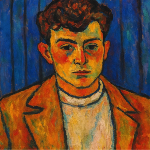 Tranh Nghệ thuật "Người Đàn Ông Mặc Áo Véc Màu Cam" VIETSMART ART - Sơn dầu 60 x 90cm