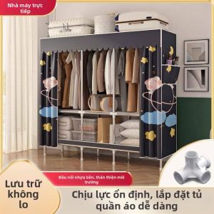 Tủ Quần Áo Khung Thép Dễ Lắp Ráp Dung Lượng Lớn