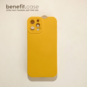 Yellow Simple Style Silicone Phone Case