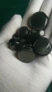 1-2PCS Single Flared Solid Stone Ear Tunnels Plugs Obsidian Cats Eye Cabochon Expander Stretchers Gauges Ear Weight Jewelry