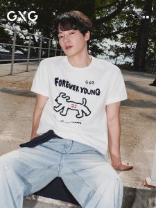 GXG | Collaborative Series Micro-cut Mens Short Sleeve T-shirt Cartoon Prints