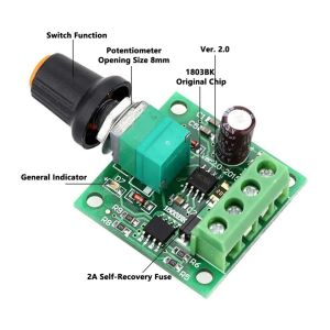 PWM 2A DC SPEED CONTROLLER REGULATOR MODULE PWM Motor DC Speed Controller 2A Dimmer DC 18V-15V 2A